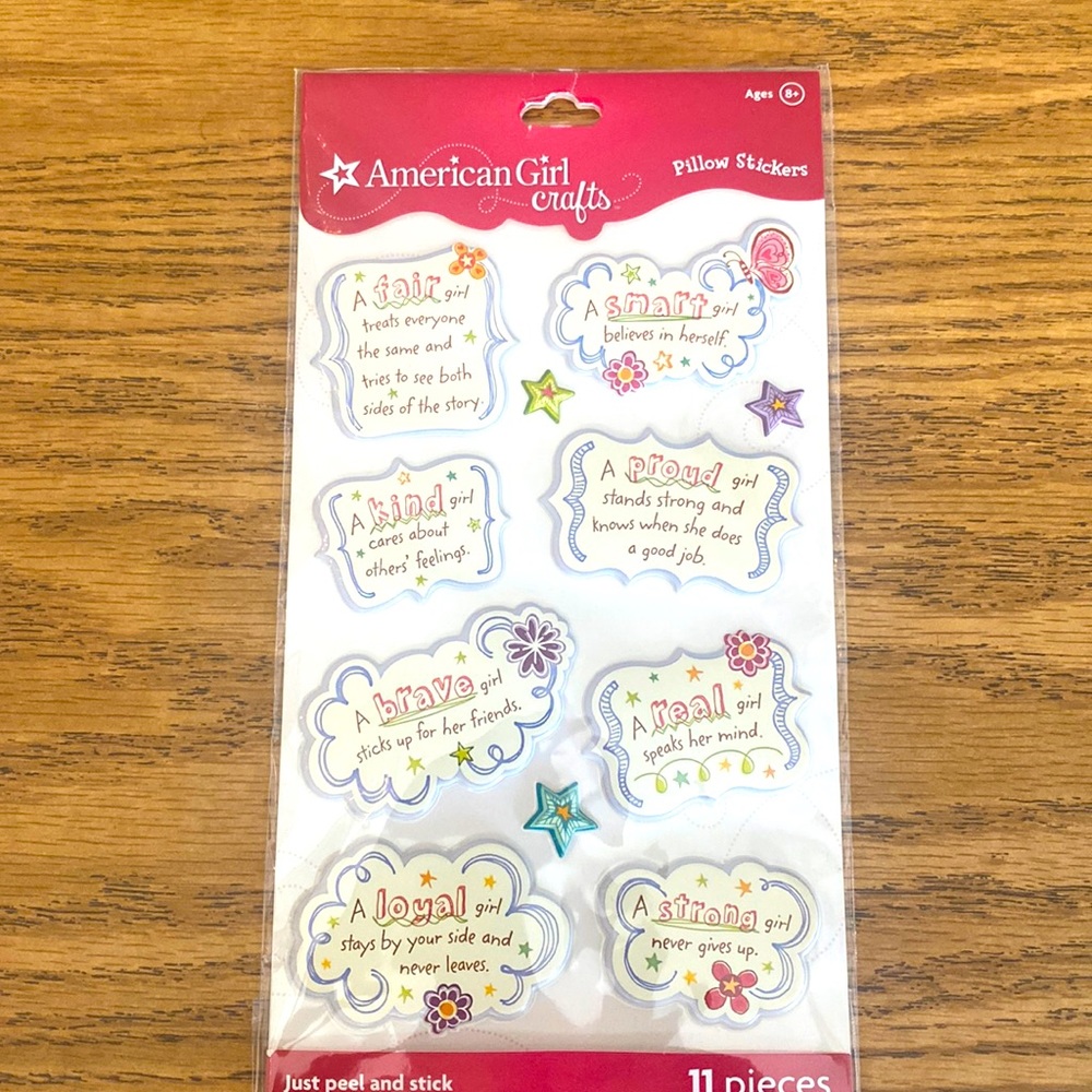 NEW American Girl crafts sticker set. 11 inspirational stickers